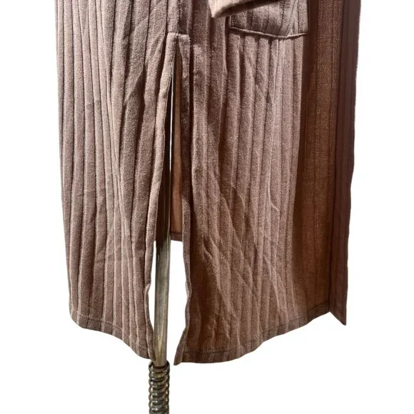 NWT Status by Chenault Ribbed Duster Cardigan Women Camel Size Small Casualwear - Picture 9 of 10